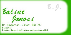balint janosi business card