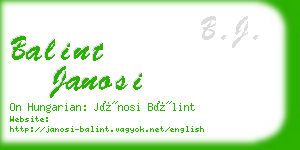 balint janosi business card